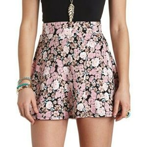 Floral High- Waisted skater skirt